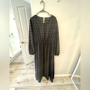 Shein long sleeve Black maxi dress